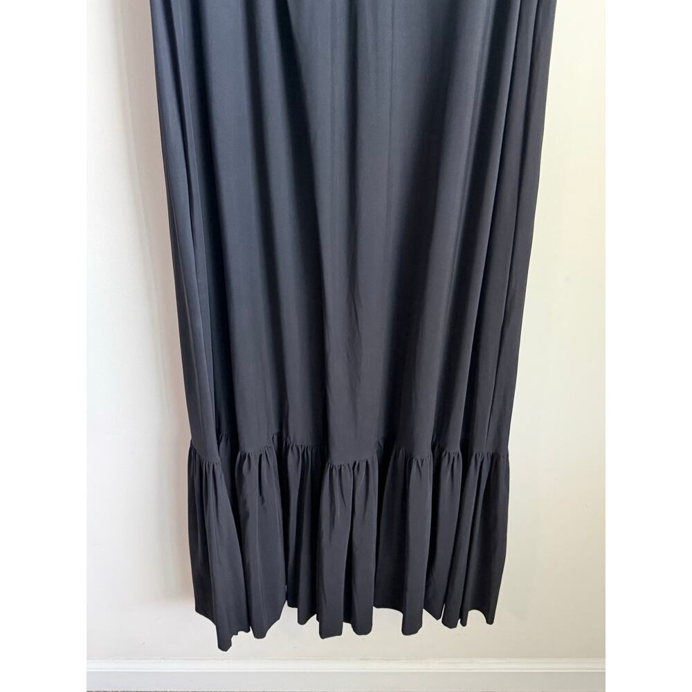 Chiara Boni La Petite Robe High Waisted Ruffle Hem Wide Leg Pants Black Women 46 - Picture 8 of 10